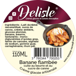 Crème glacée - Banane flambée cuite au beurre et au sucre de canne - 110ml