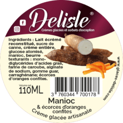 Crème glacée - Manioc & écorces d'oranges confites - 110ml